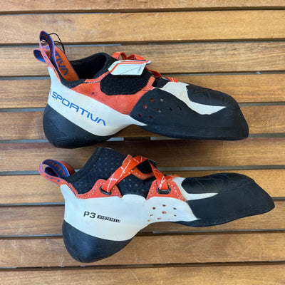 La Sportiva - Women's Solution Climbing Shoes - MSRP $230: White/Orange/Blue/Black-women-37.5