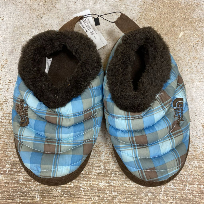 The North Face - Kids Slippers - MSRP comp $70: Light Blue/Brown-children-SM