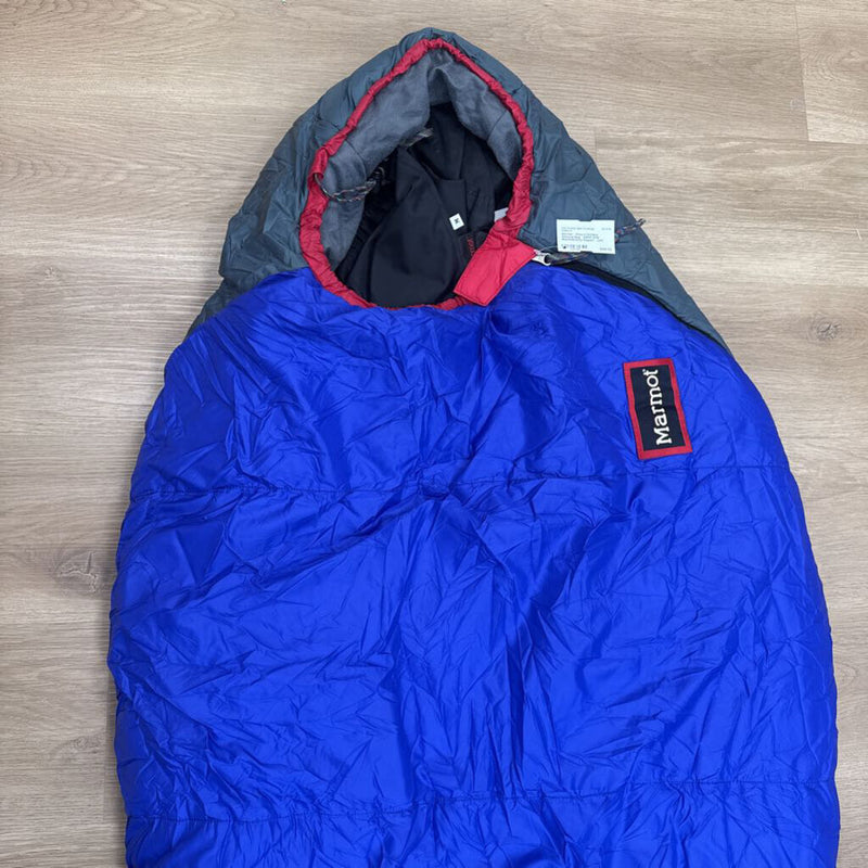 Marmot - Wizard DriClime Sleeping Bag - MSRP $179: Blue/Red/Grey-unisex-Regular - Left Zip