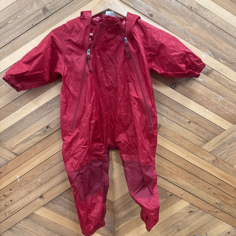 Floral Design Bomber Jacket: Red -children-2T