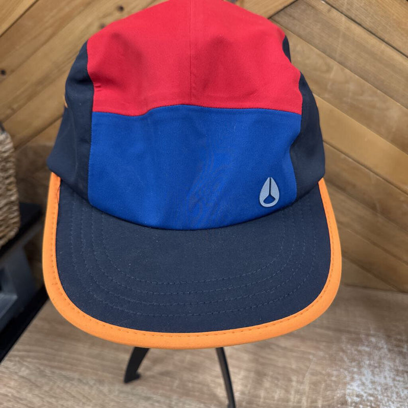 Red and Blue Outdoor Cap: red, blue, black, orange-unisex-