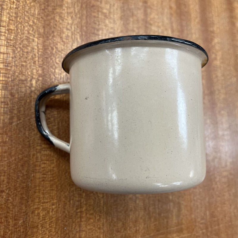 Enamel Mug: Beige/Black--