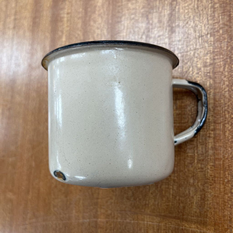 Enamel Mug: Beige/Black--