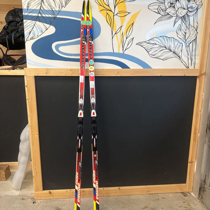 Salomon Equipe 7 Skate XC skis With Salomon-SNS Pilot bindings MSRP $320: REd/Yellow Black --186