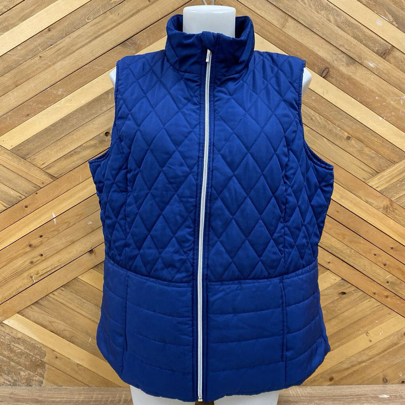 Northern Reflections- Quilted Vest : Blue -women-XL