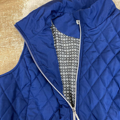 Northern Reflections- Quilted Vest : Blue -women-XL