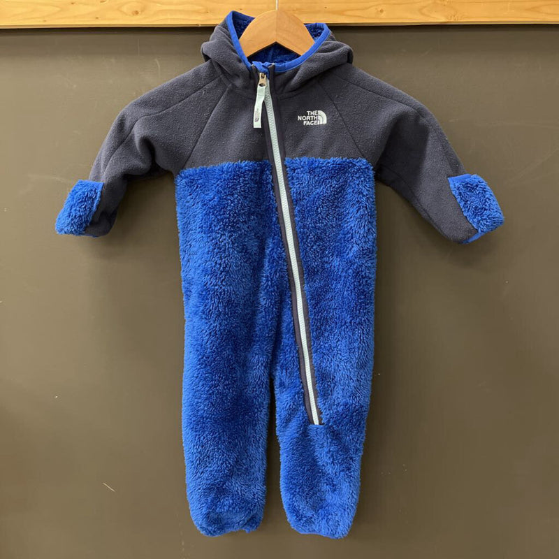 The North Face - Kids Fleece Bunting Suit - MSRP comp $115: Navy/Blue/Light Blue-children-6-12M