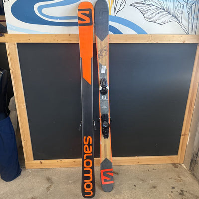 Salomon NFX Twin Tip Downhill skis with Salomon L7 bindings. MSRP $530: Orange Wood --160