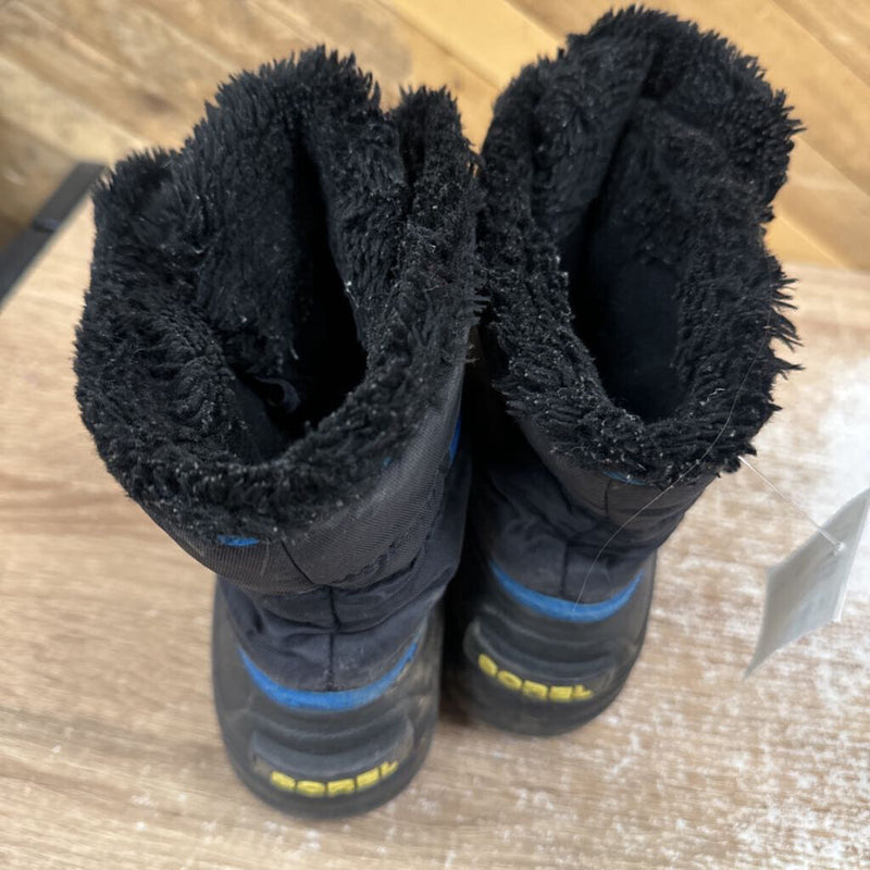 Sorel - Kids Snow Commander Winter Boots - MSRP $80: Black/Blue-children-12