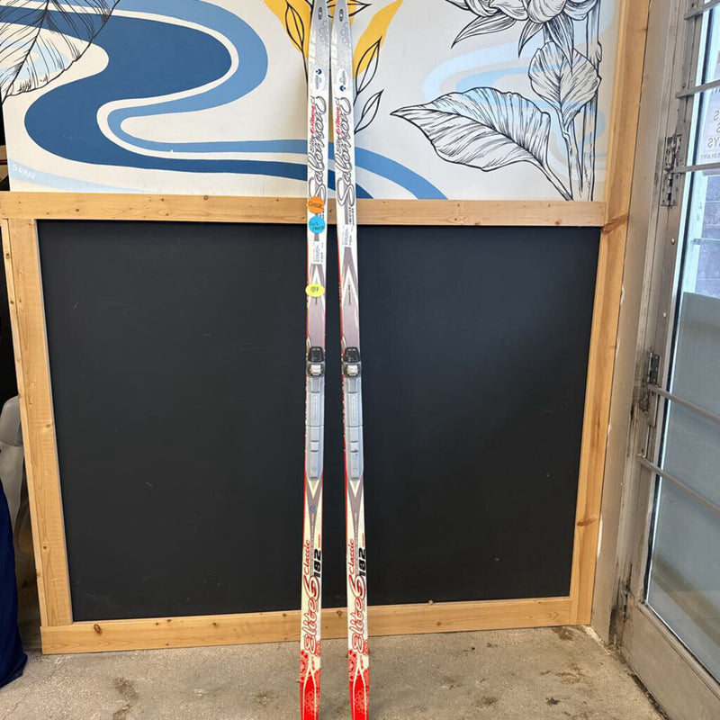 Salomon Elite 6 Classic XC Skis with SNS Profil bindings. MSRP $270: White Grey --186