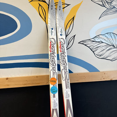 Salomon Elite 6 Classic XC Skis with SNS Profil bindings. MSRP $270: White Grey --186