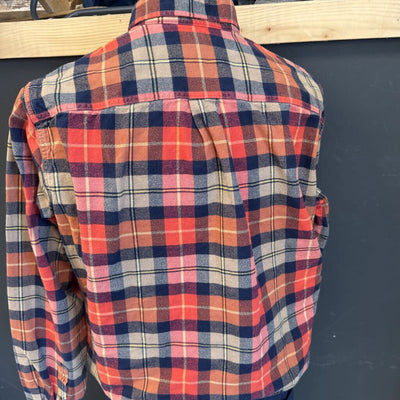 Eddie Bauer - Men's Favorite Classic Fit Flannel Shirt - MSRP $80: Orange/Black/Brown Plaid-men-LG - Tall