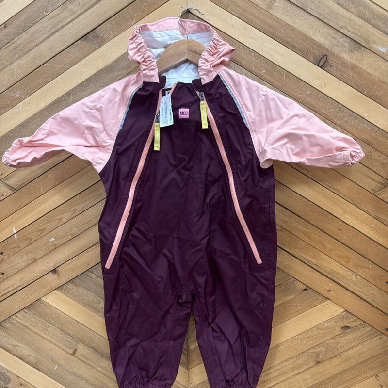 MEC - Baby Newt Rain Suit - MSRP $80: Burgundy/Pink-infant-12M