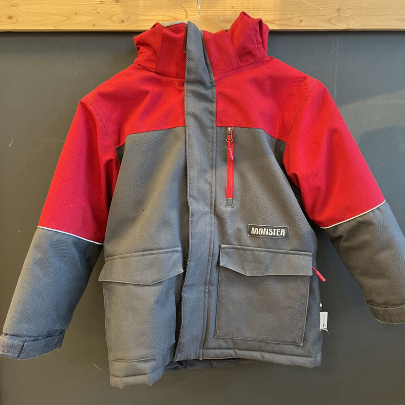 Monster - Kids Ski Jacket - MSRP $: Grey/Red-children-MD (8)