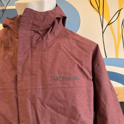 Columbia - Men's Rain Jacket - MSRP $120: burgundy-men-XXL