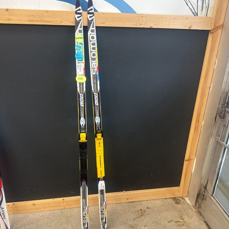 Salomon- S/Race LAB Jr Skate Ski With SNS Profil bindings MSRP $299: black yellow --137