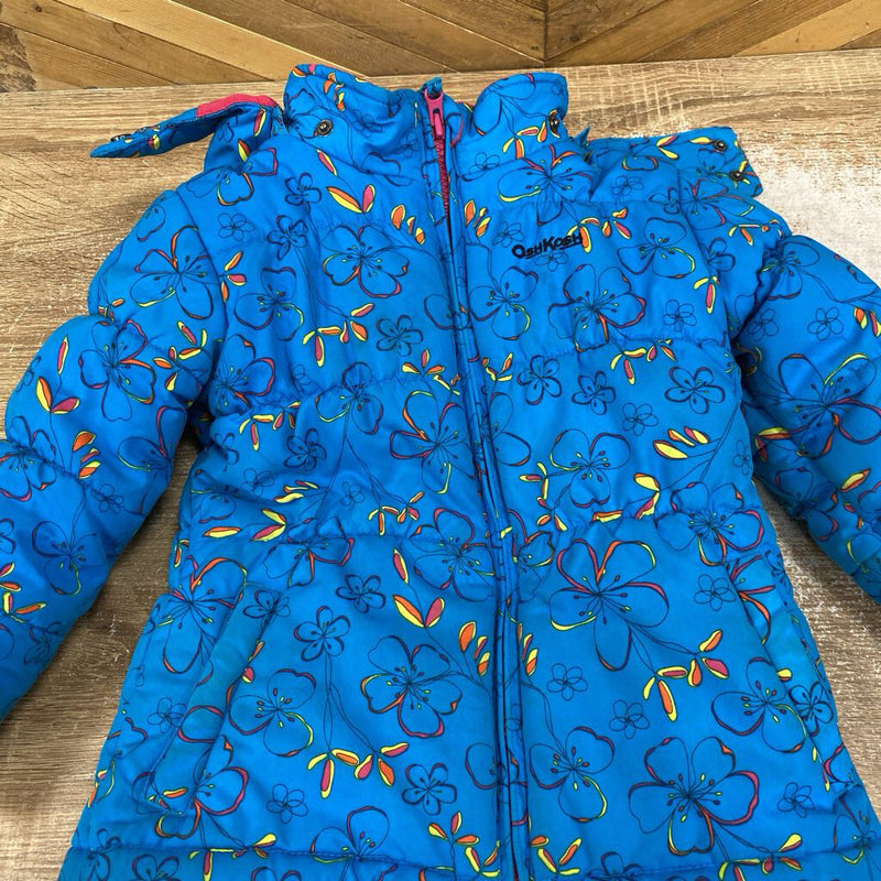 OshKosh - Kids Patterned Winter Jacket: Blue/Yellow/Pink-children-4T