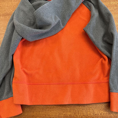 The North Face- full zip hooded fleece- MSRP $80 : Grey Orange -children-XS 6Y