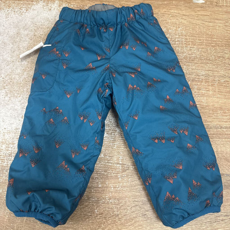 MEC - Baby Patterned Reversible Insulated Pants - MSRP comp $45: Blue/Orange/Grey-infant-12M