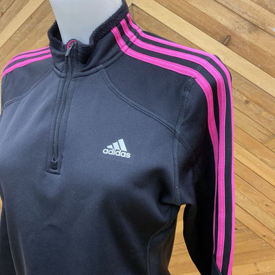 adidas - Women's 1/4-Zip Athletic Fleece: Black/Pink-women-MD