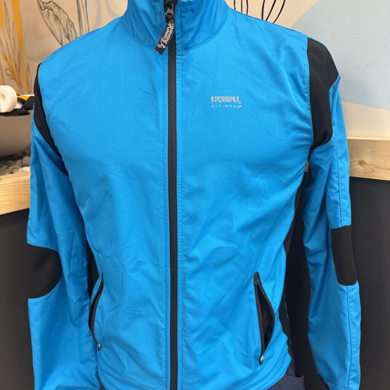 Running Room - Hybrid Windbreaker Jacket: Blue/Black-unisex-XS