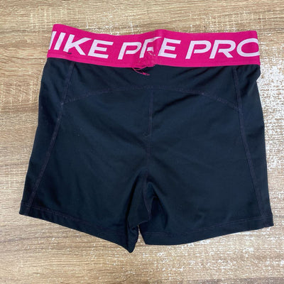 Nike Pro - Women's Fitted Athletic Shorts: Black/Pink-women-SM