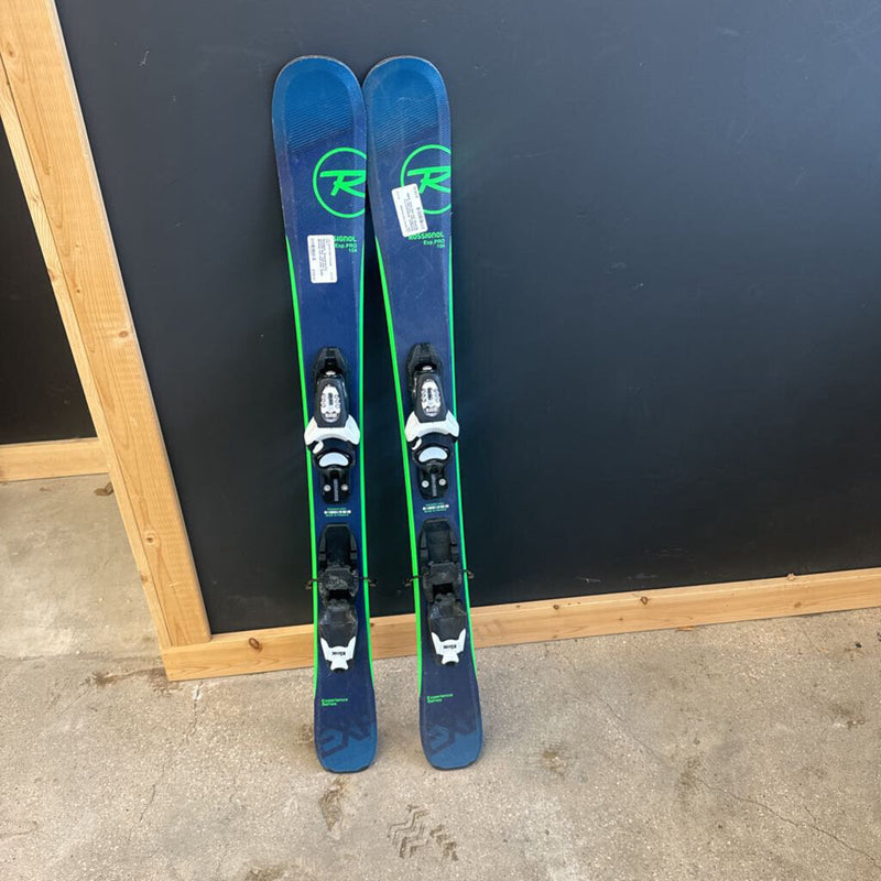 Rossignol - Experience Pro Downhill Skis - kidx look 4 Bindings with Grip Walk- MSRP $280: Navy Green --104cm