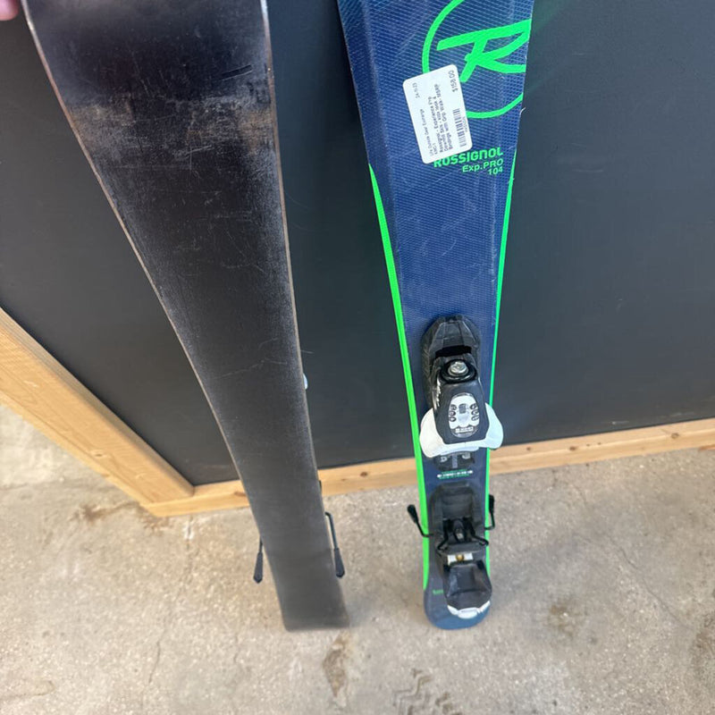 Rossignol - Experience Pro Downhill Skis - kidx look 4 Bindings with Grip Walk- MSRP $280: Navy Green --104cm