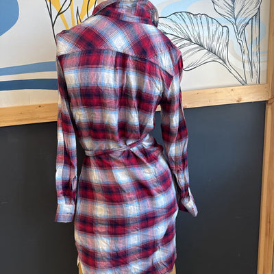 Gap x Pendleton - Women's Plaid Belted Dress - MSRP $: Red/White/Blue-women-XS