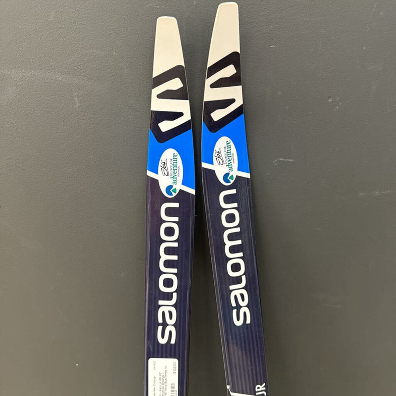 Salomon - Aero Jr GR XC Skis - Universal Bindings - MSRP $160: Navy/Blue/White-children-111