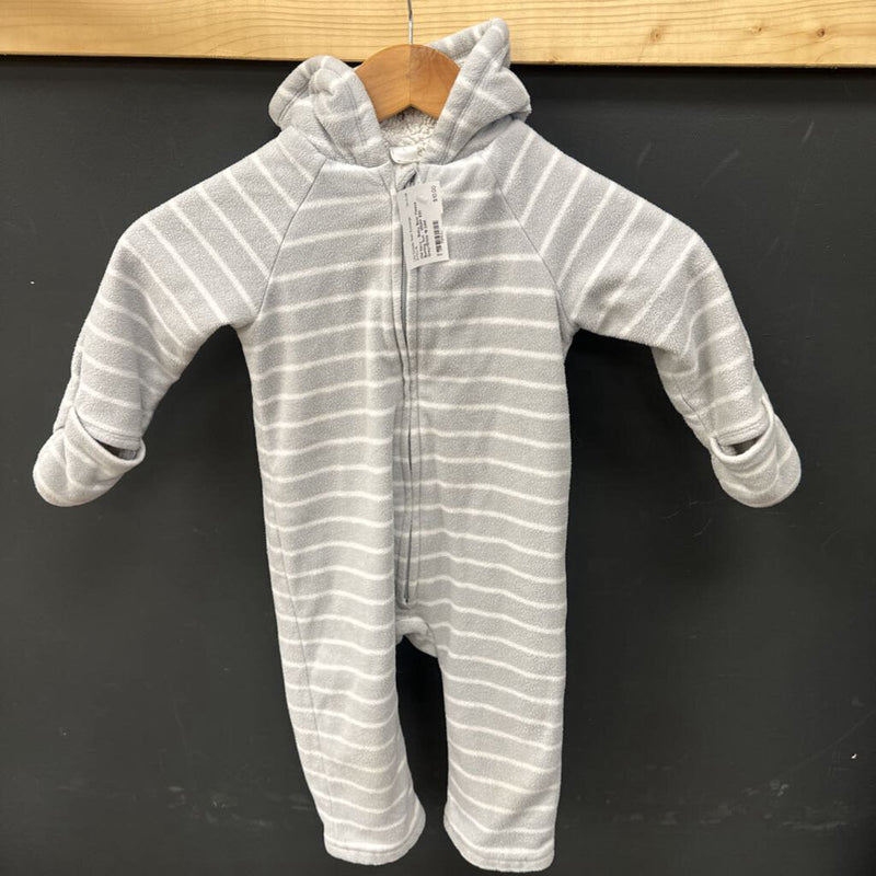 Old Navy - Baby Bear Fleece Bunting Suit - MSRP $30: Grey/White-infant-18-24M