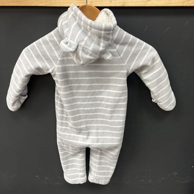 Old Navy - Baby Bear Fleece Bunting Suit - MSRP $30: Grey/White-infant-18-24M