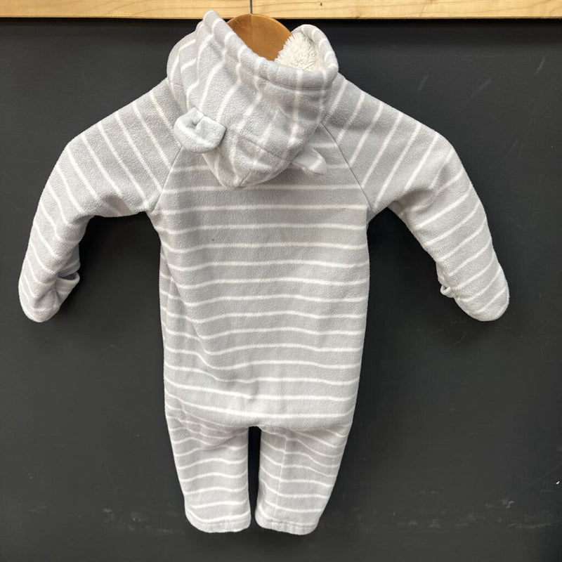 Old Navy - Baby Bear Fleece Bunting Suit - MSRP $30: Grey/White-infant-18-24M