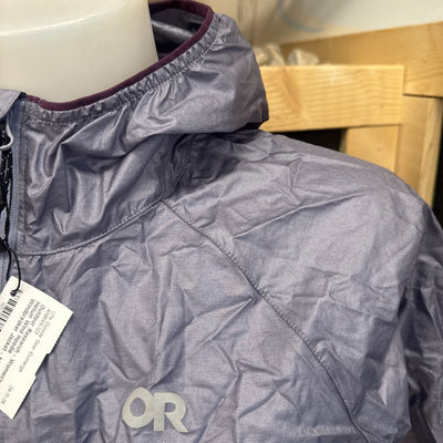 Outdoor Research - Women's Helium Wind Hoodie Windbreaker Jacket - MSRP $150: Grey/Purple-women-SM