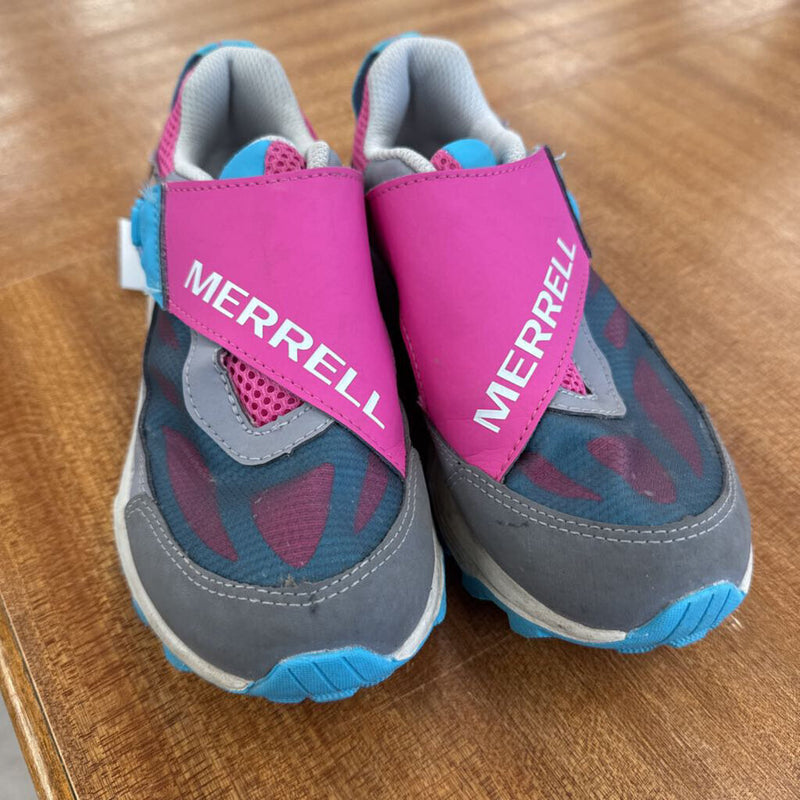 Merrell - Kids Moab Speed Low ZipTrek Waterproof Hiking Shoes - MSRP $90: Pink/Grey/Blue-children-2Y