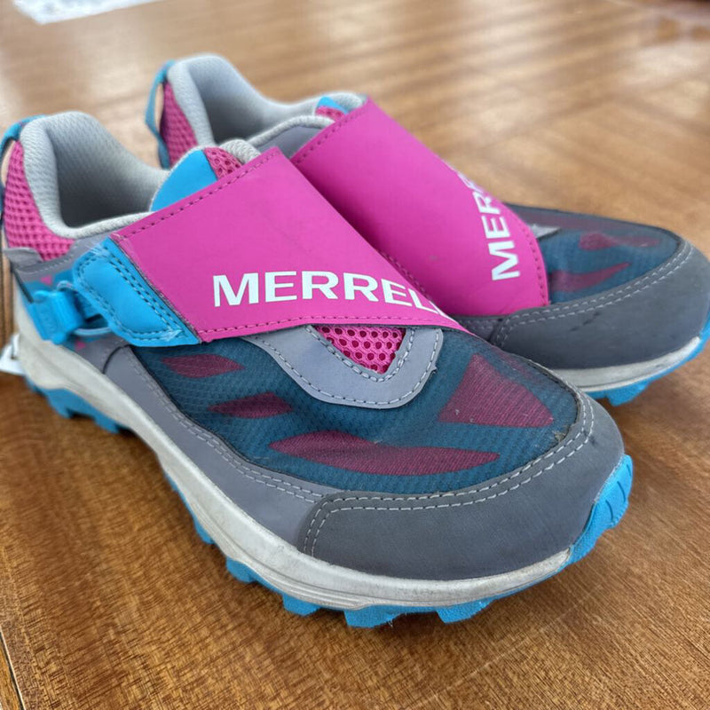 Merrell - Kids Moab Speed Low ZipTrek Waterproof Hiking Shoes - MSRP $90: Pink/Grey/Blue-children-2Y