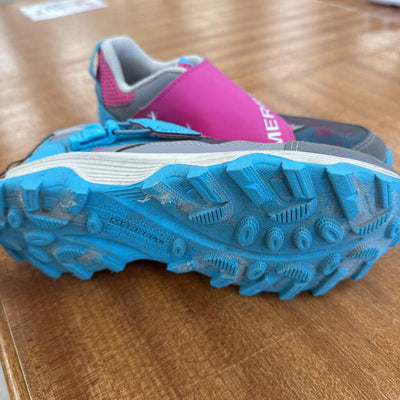 Merrell - Kids Moab Speed Low ZipTrek Waterproof Hiking Shoes - MSRP $90: Pink/Grey/Blue-children-2Y