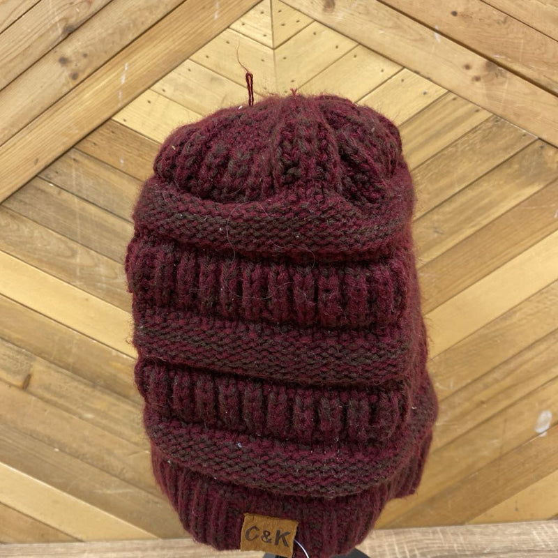 C&K - Knit Toque: Burgundy-unisex-