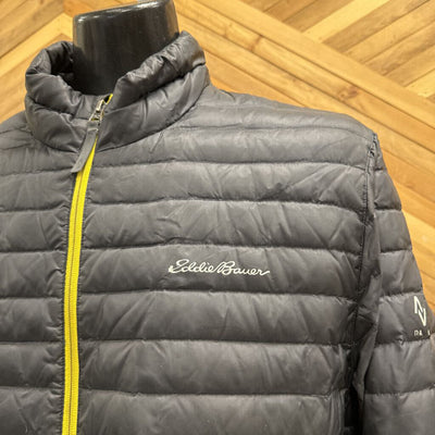 Eddie Bauer - Men's 700-Fill Down Jacket - MSRP $165: Grey/Yellow-men-XL