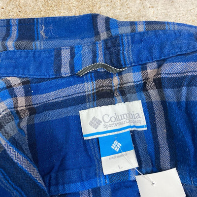 Columbia - Men's Flannel Shirt - MSRP $65: Blue/Grey-men-LG