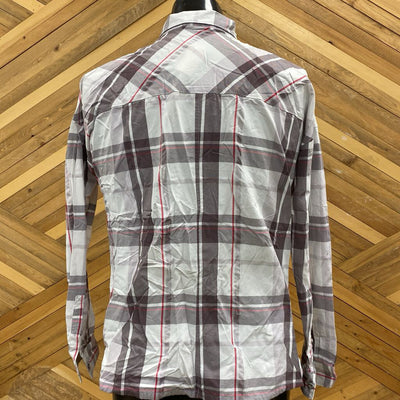 Mountain Hardware - Men's L/S Button Up Shirt - MSRP $95: White/Red/Grey-women-LG