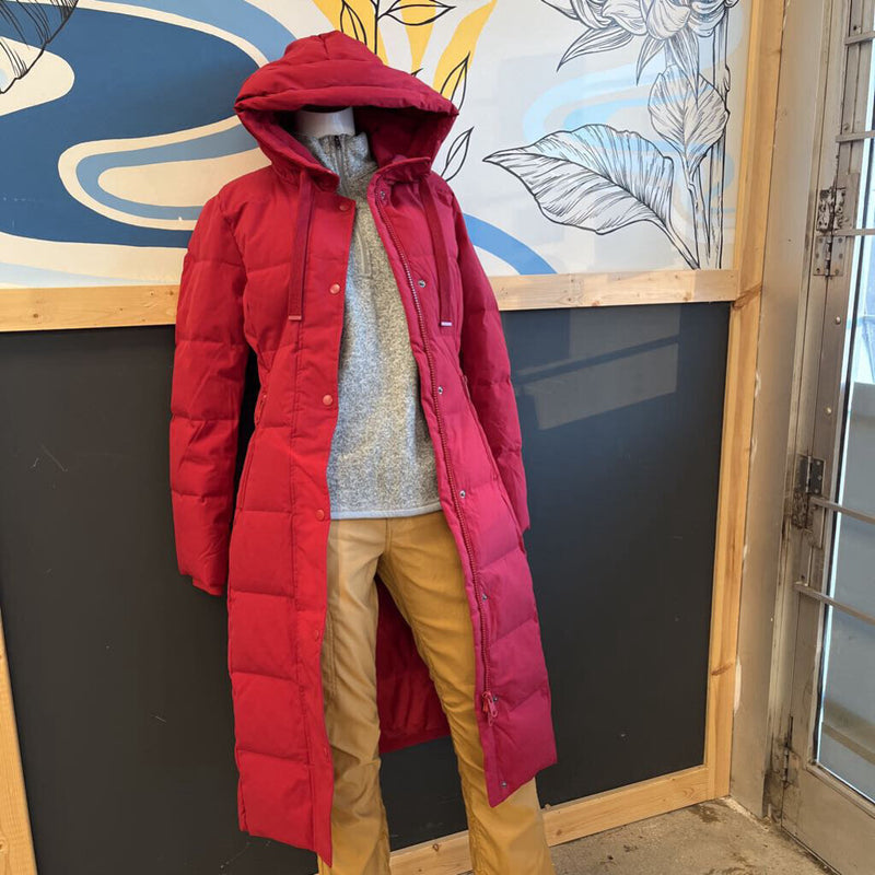 Simons - Winter Parka Down Filled - MSRP $195 : Red -women-XS