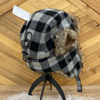 Kids' Faux Fur Fleece-Lined Trapper Hat : Grey/Black/Brown-children-