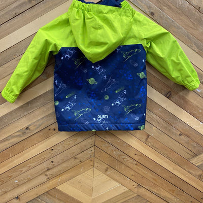 GUSTi Boys' Astronaut Print Jacket: Green and navy-boys-3T