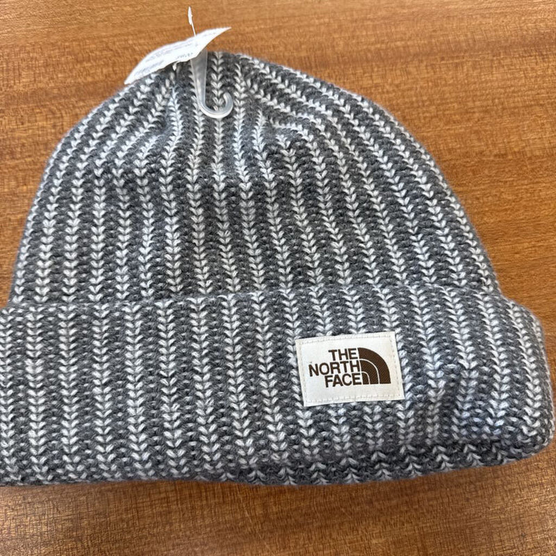 The North Face Gray Knit Beanie Hat: Gray-unisex-