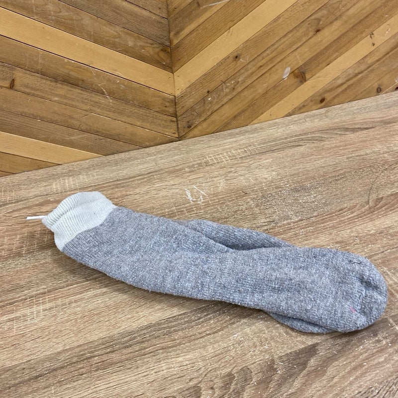 Wool Socks: Grey/White-unisex-