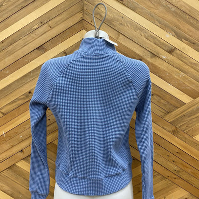 The North Face- women's waffle thermal sweater- MSRP $ : Blue -unisex-SM