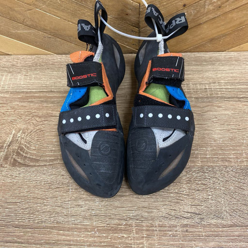 Scarpa - Boostic Climbing Shoes - MSRP $250: Black/Orange/Green/Blue/Grey-unisex-39.5