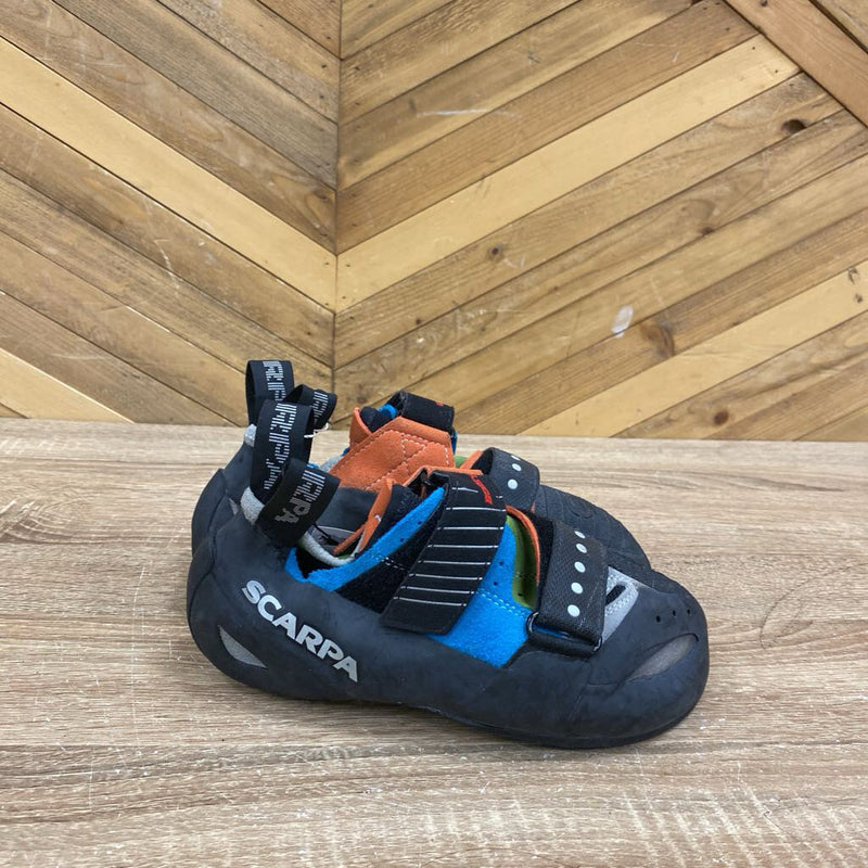 Scarpa - Boostic Climbing Shoes - MSRP $250: Black/Orange/Green/Blue/Grey-unisex-39.5