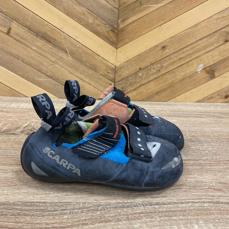 Scarpa - Boostic Climbing Shoes - MSRP $250: Black/Orange/Green/Blue/Grey-unisex-39.5